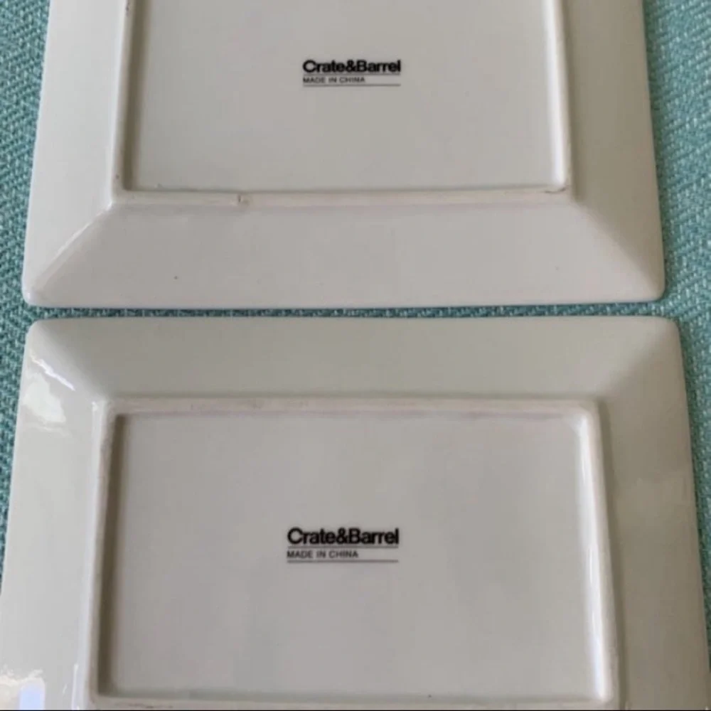 Set of 2 Crate & Barrel Seed Packet Appetizer Plates Mother’s Day Gift